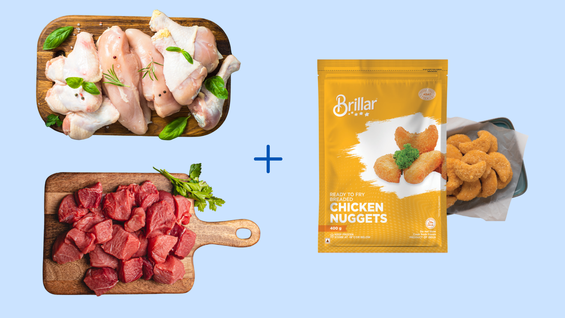 Kepco Special Chicken (500g) + Beef Curry Cut (500g) + Chicken Nuggets